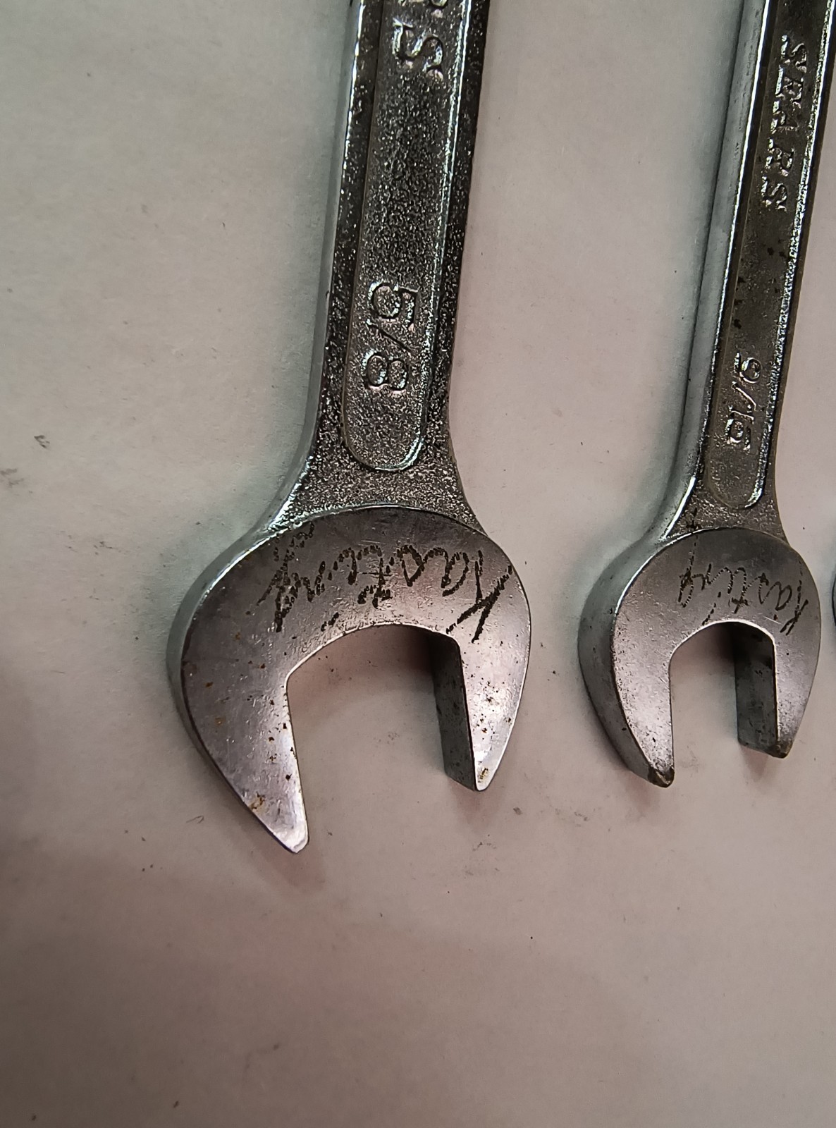 Vtg SEARS 4pc Open End Wrench Set Japan 11/16×3/4, 9/16×5/8, 1/2×9/16, 3/8×7/16