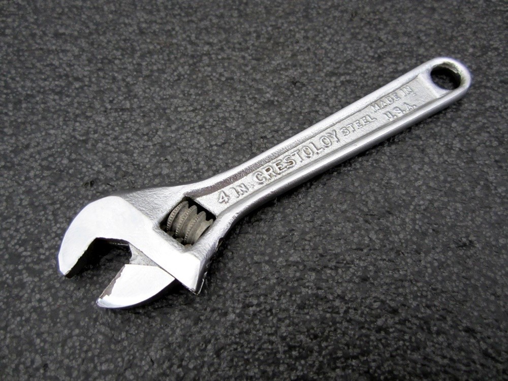 Vintage Crescent 4″ Adjustable Wrench Crestoloy Made in USA