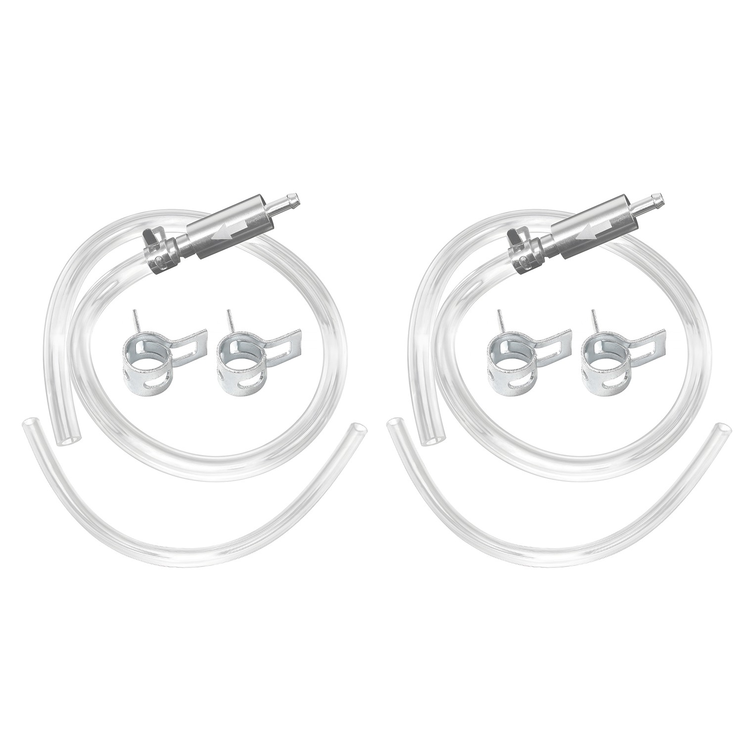 2 SET Universal One Way Brake Bleeder Kit Check Valve with Clear Hose & Clamps