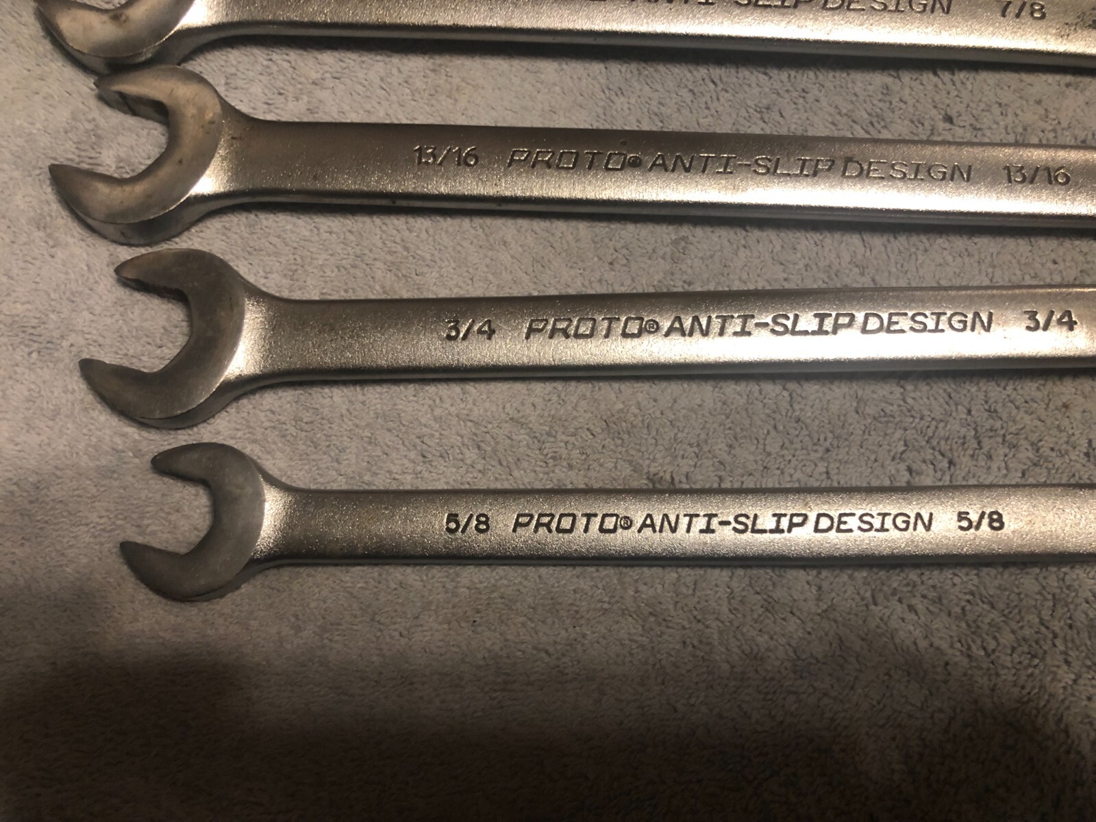 Vintage PROTO Professional Combination Wrench Set of 5 Pcs USA 5/8″-1″
