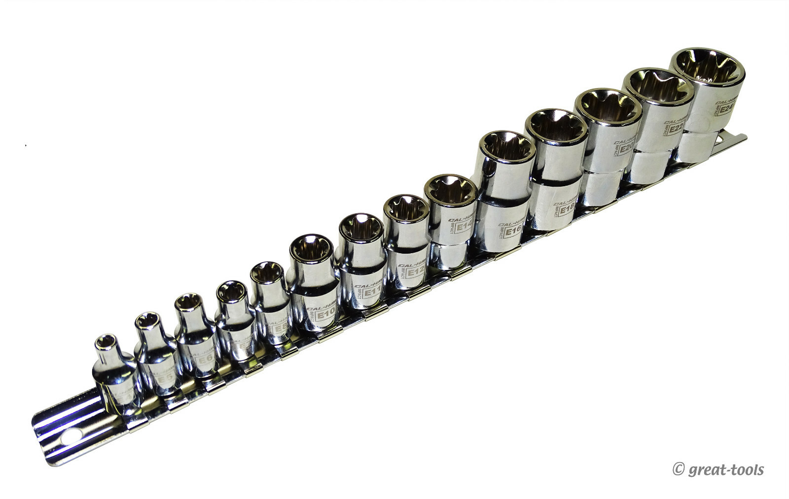 E-TORX SOCKET SET – female torx, star socket bits, reverse torx, automotive tool