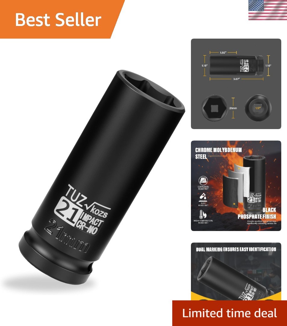 1/2” Drive 21mm Deep Impact Socket, CR-MO Steel – Ultimate Durability Guaranteed
