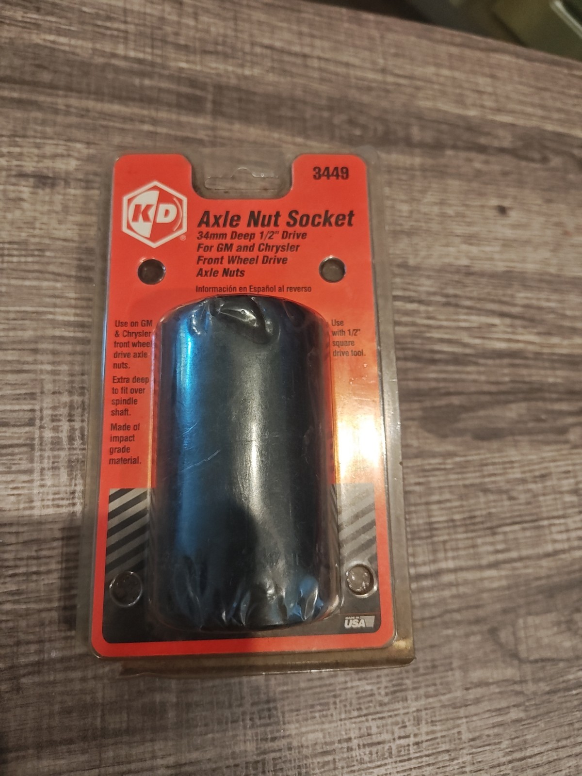 KD TOOLS GearWrench 3449 Axle Nut Socket 34mm Deep for GM and Chrysler NEW USA