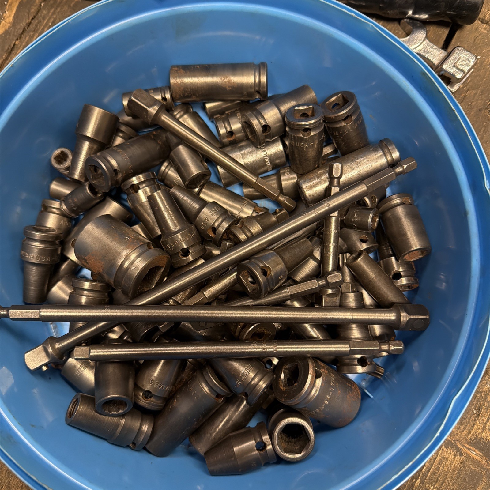 Vtg APEX TOOLS USA SOCKET LOT COLLECTION IMPACTS, EXTENSIONS