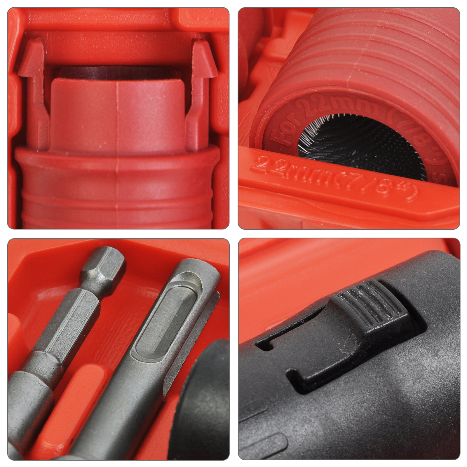 8pcs Car Wheel Stud Cleaner Tool Set for Removing Rust and Debris, 1/4 inch Hex