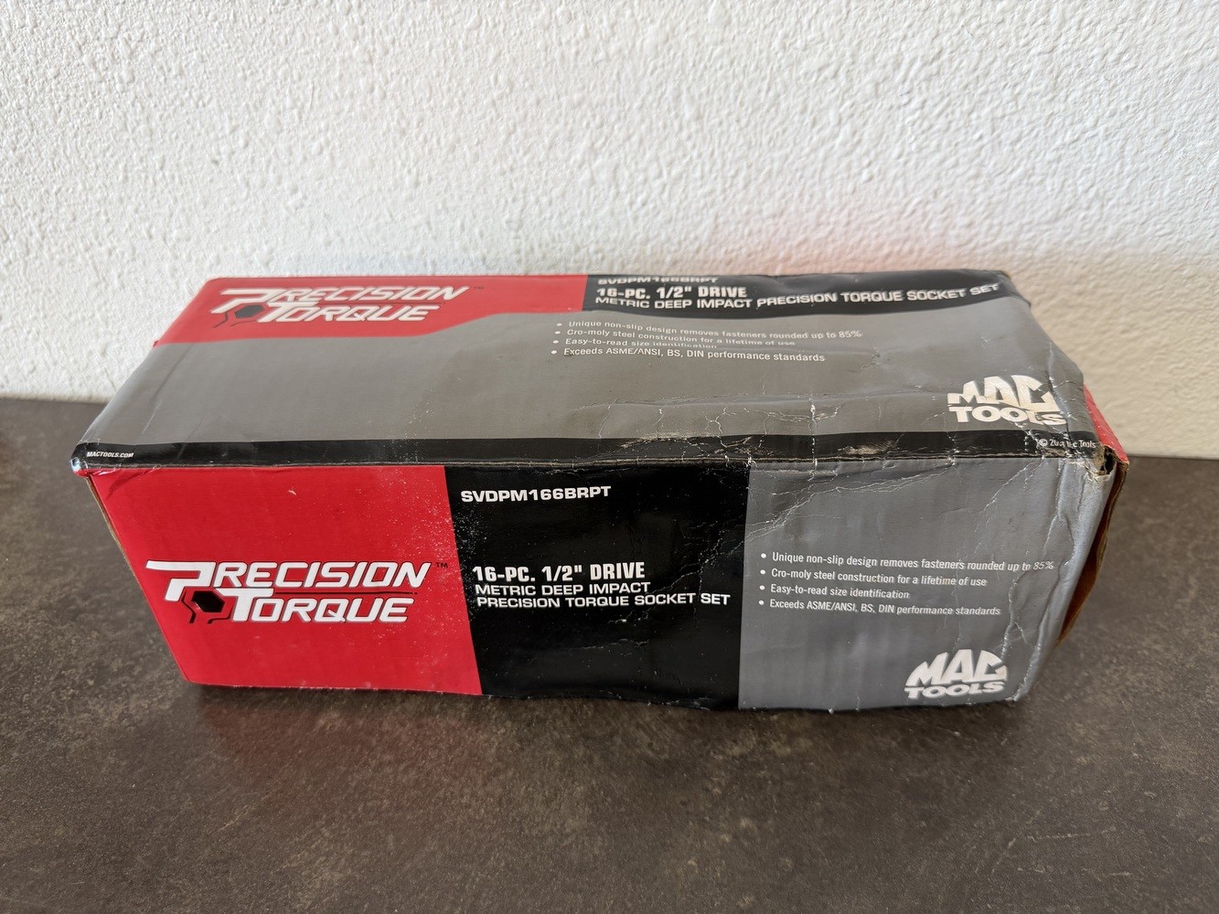 MAC Tools SVDPM166BRPT 16pc 1/2in. Metric Deep Impact Socket Set 10mm-25mm