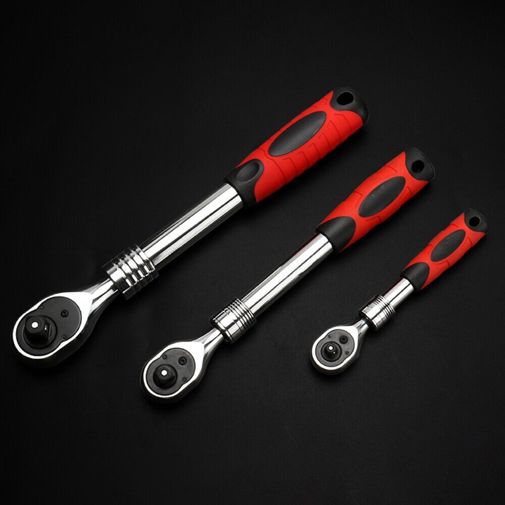 1/4″ 3/8» 1/2» Flex Head Socket Ratchet Wrench Extendable Ratchet Auto Repair
