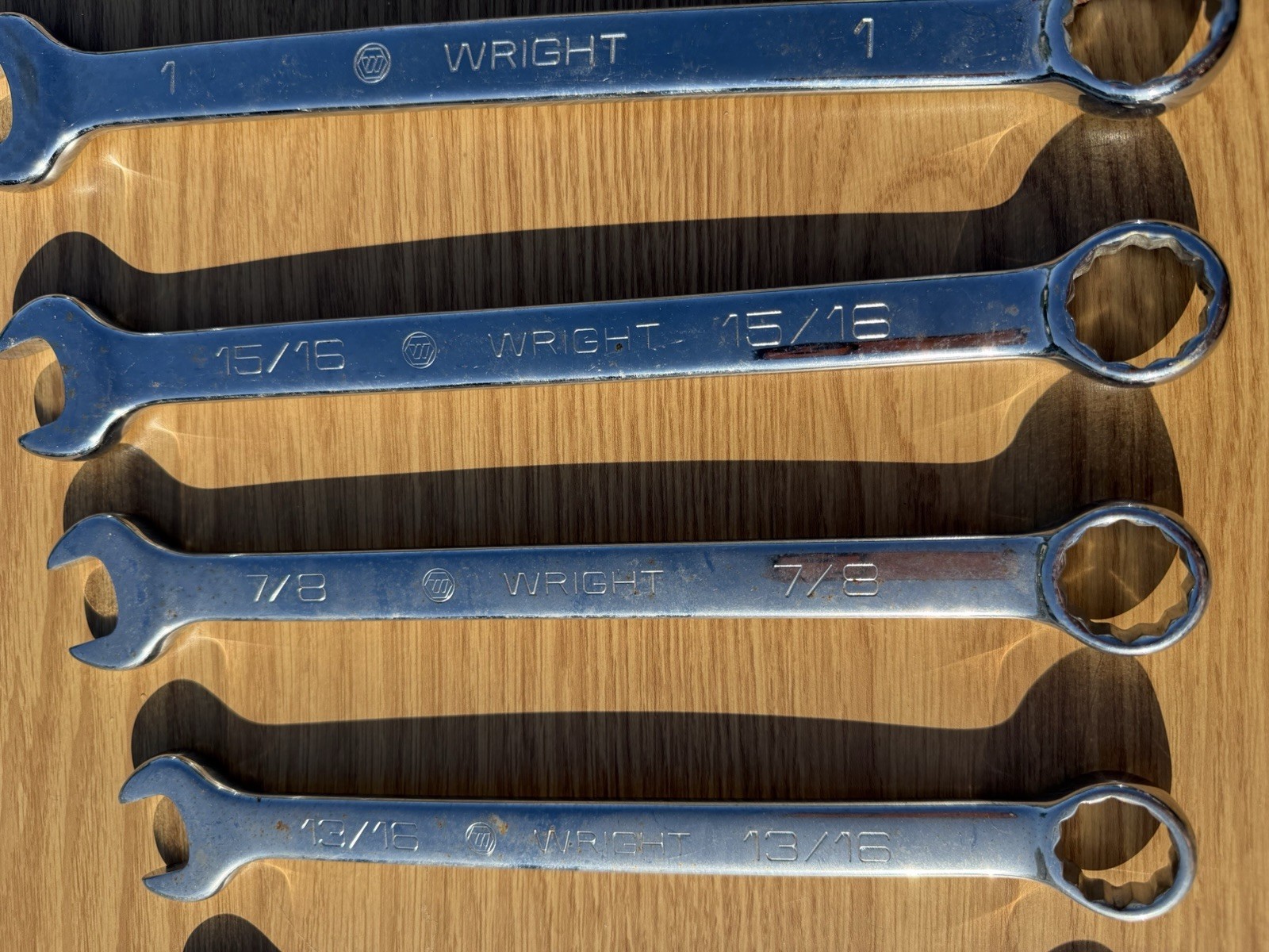 Wright Tools SAE 1” Wrench Set Combo Open Box Lot USA 12 Point 7 pcs