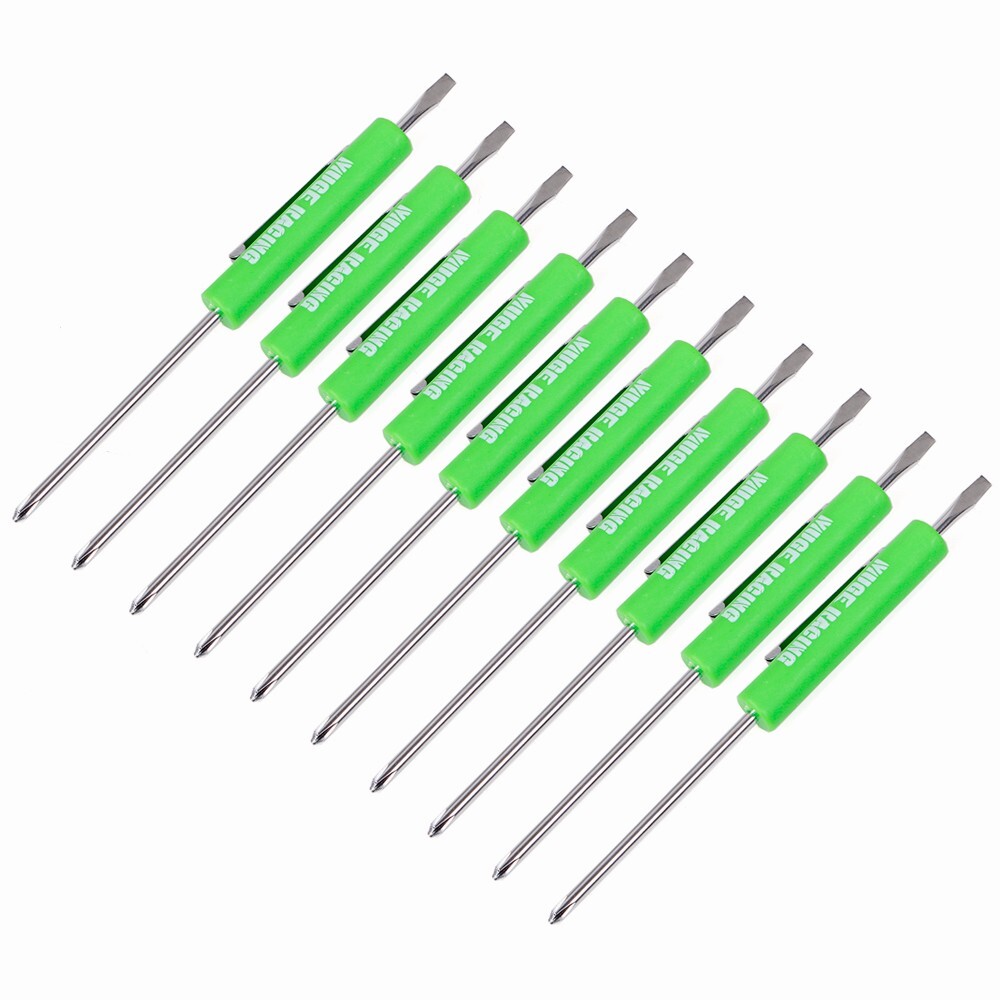 10PCS Mini Pocket Screwdriver Flat Tip w/ Magnet and Clip Phillips Slotted Flat