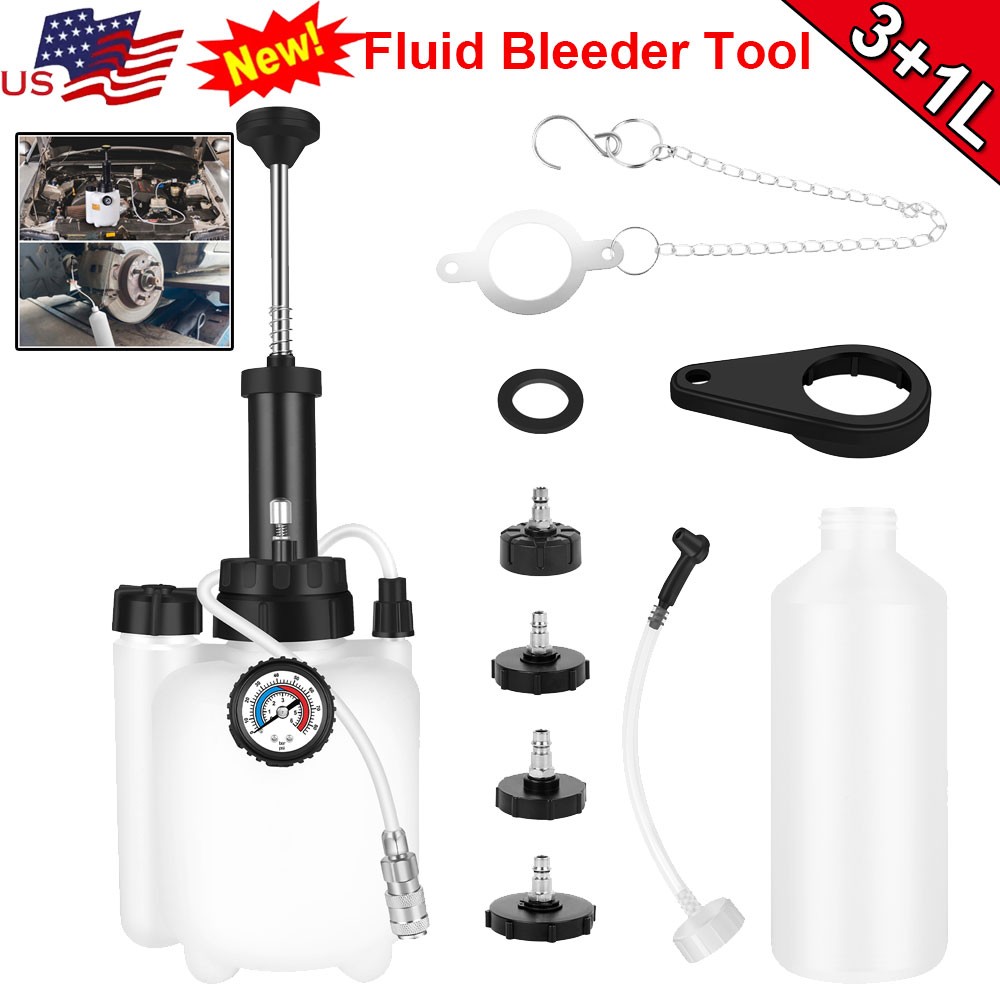 3L+1L Car Brake Bleeder Clutch Bleeding System Fluid Bleeder Tool Set Kit