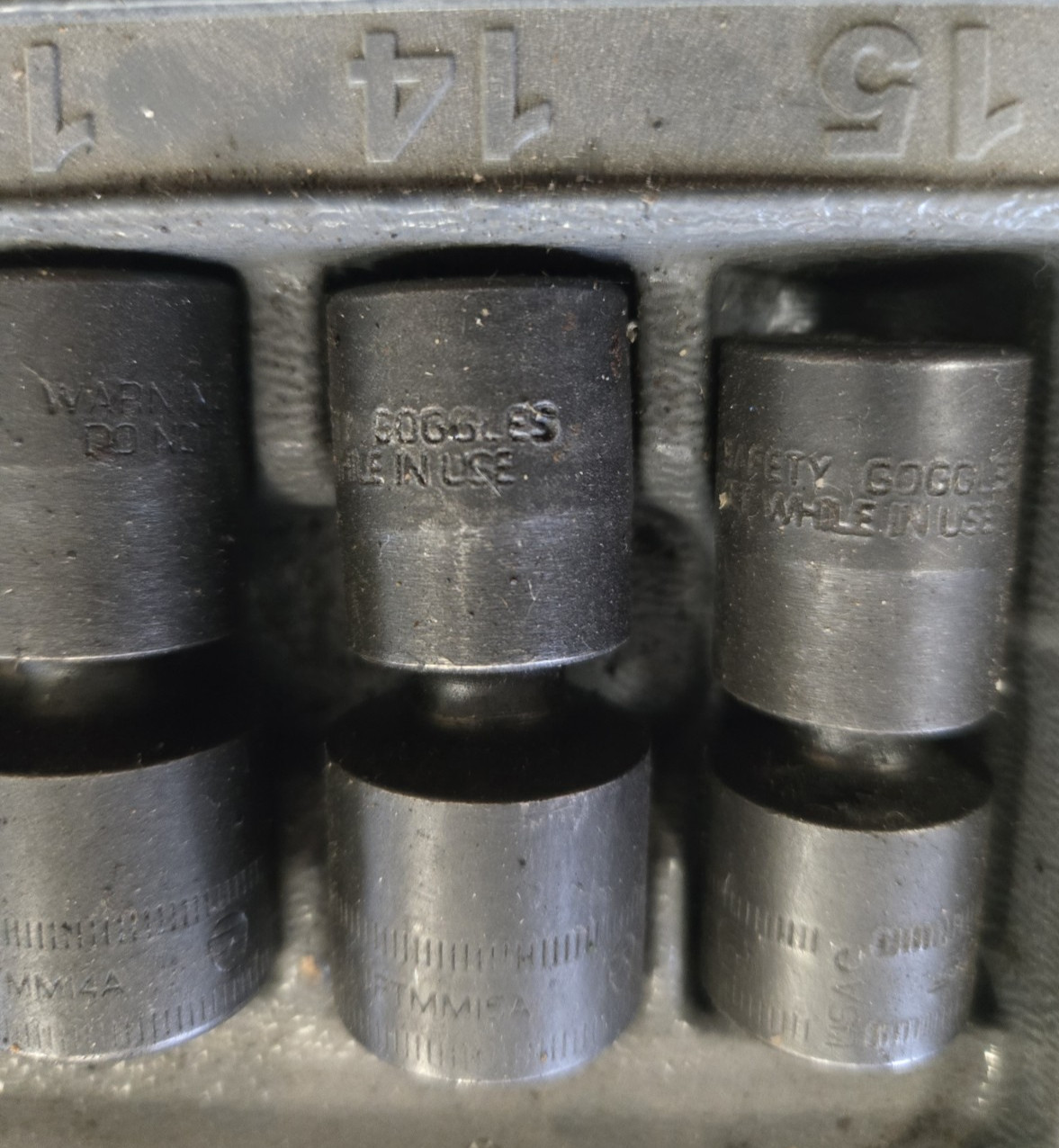 Snap-On IPTMM15A 8 10 12 14 15 6 pc Metric Shallow 1/4” Drive Swivel Impact Set