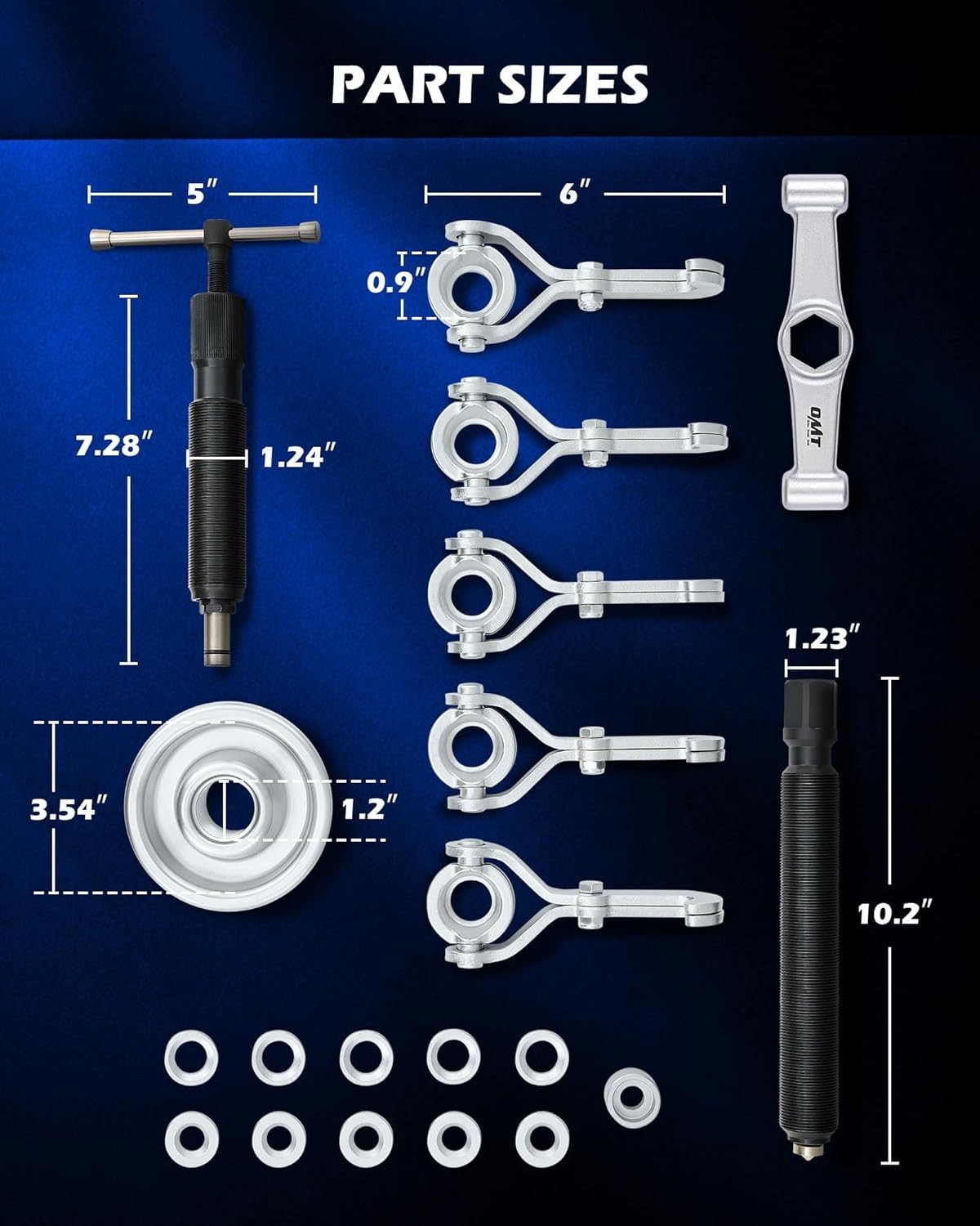 Heavy Duty Kit, Wheel Hub Removal Tool with Adjustable Hooks, Large Brake Dru…