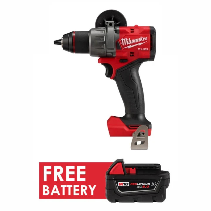 Milwaukee 2904-20 M18 FUEL 1/2″ Hammer Drill/Driver Cordless Tool + FREE BATTERY