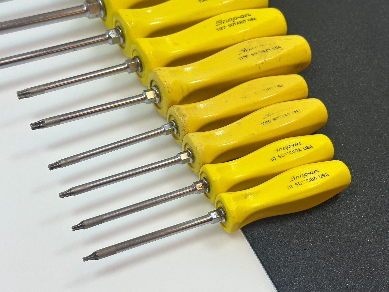 🇺🇸 Snap-on Tools USA 9pc Torx T8-T45 Screwdriver Set, Classic Yellow Hard Grip