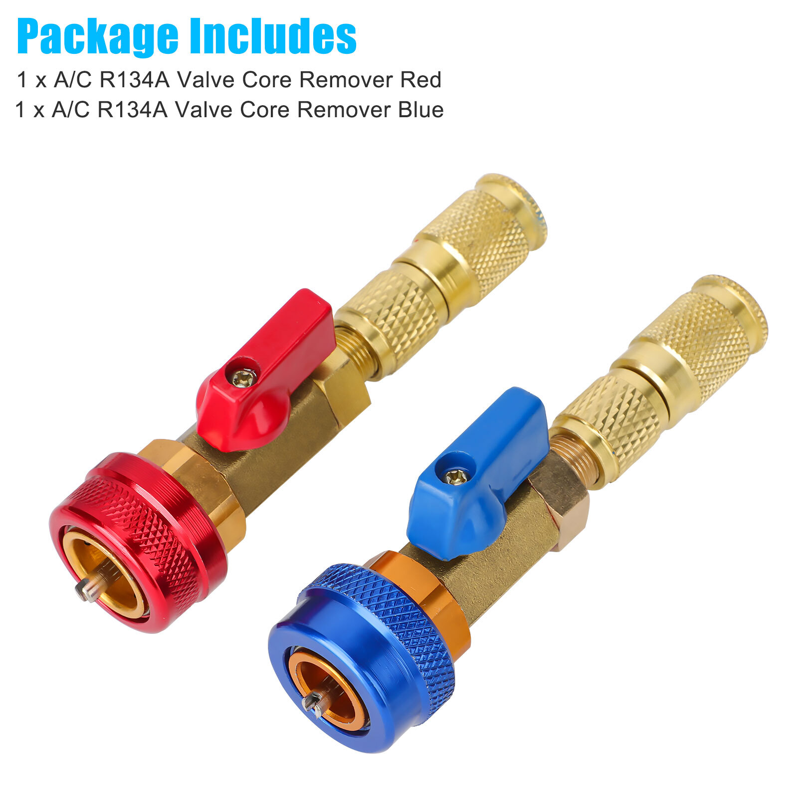 2X R-134 a A/C CAR air conditioning 1/4″ SAE Valve Core Needle Replace Tools kit