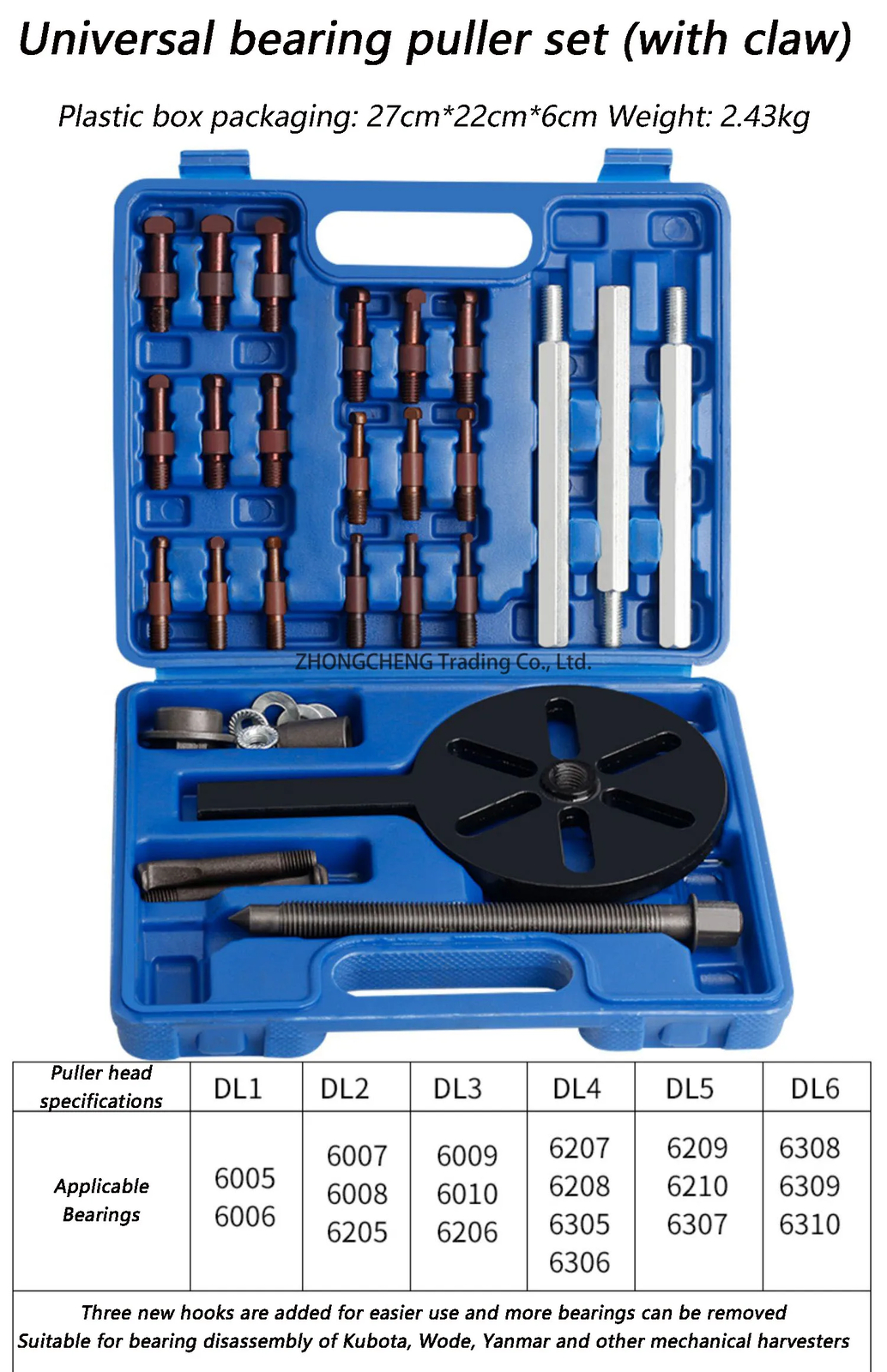 Three-jaw Rama Inner Hole Bearing Extractor Removal Tool Universal Puller