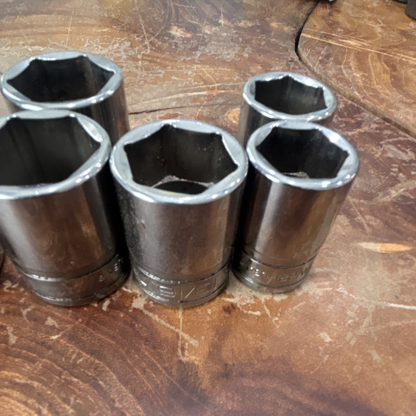 Vintage Snap-on 1/2” Drive SAE Socket Lot TW381 TW301 TW281 TW261 TW221 USA Made