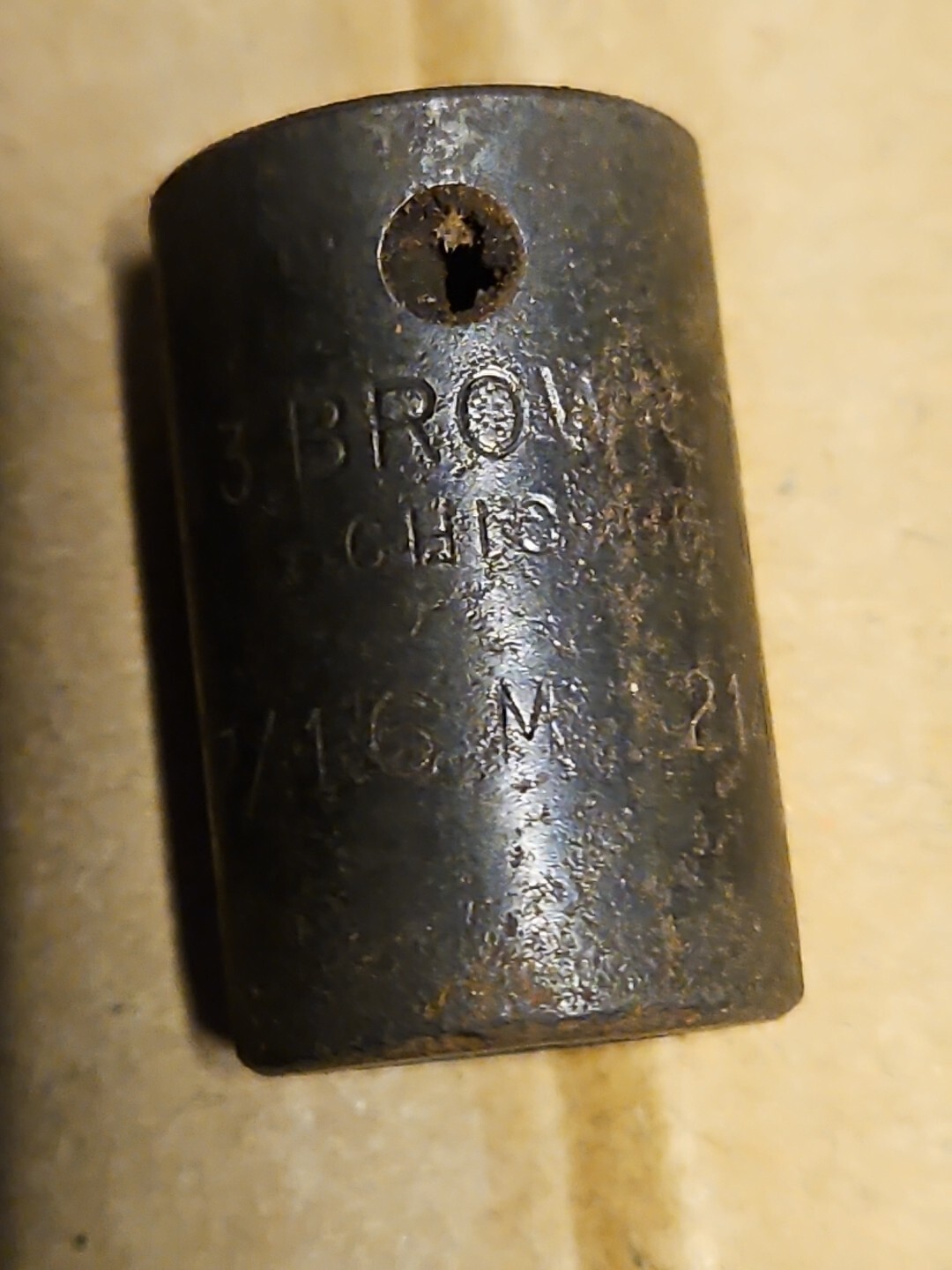 BROWN TOOL, SHALLOW IMPACT SOCKET, 7/16″ SAE, 6 POINT, 3/8″ DRIVE, M1214