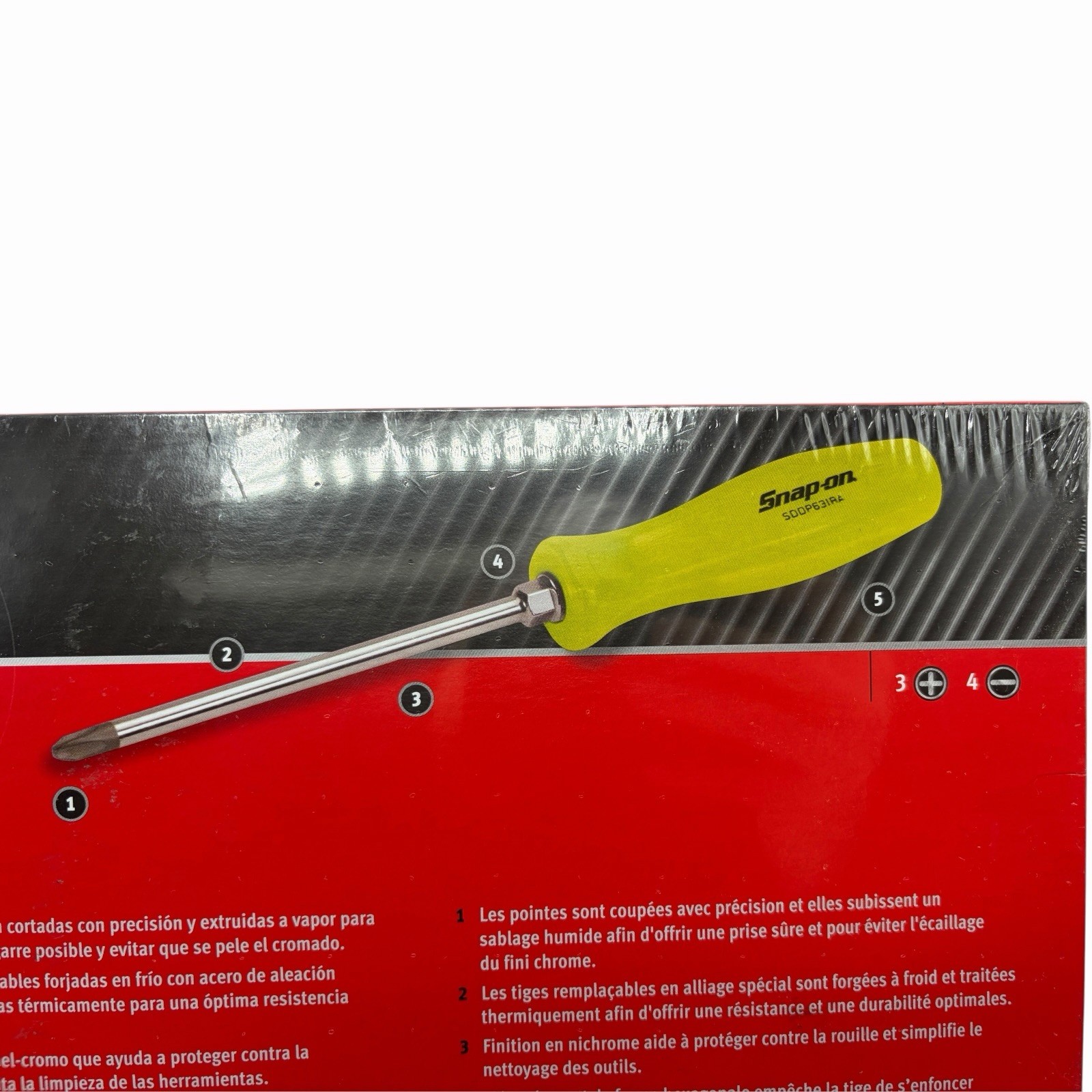 Snap On Tools High Vis Yellow Hard Handle Combination Screwdriver Set SDDX70AHV