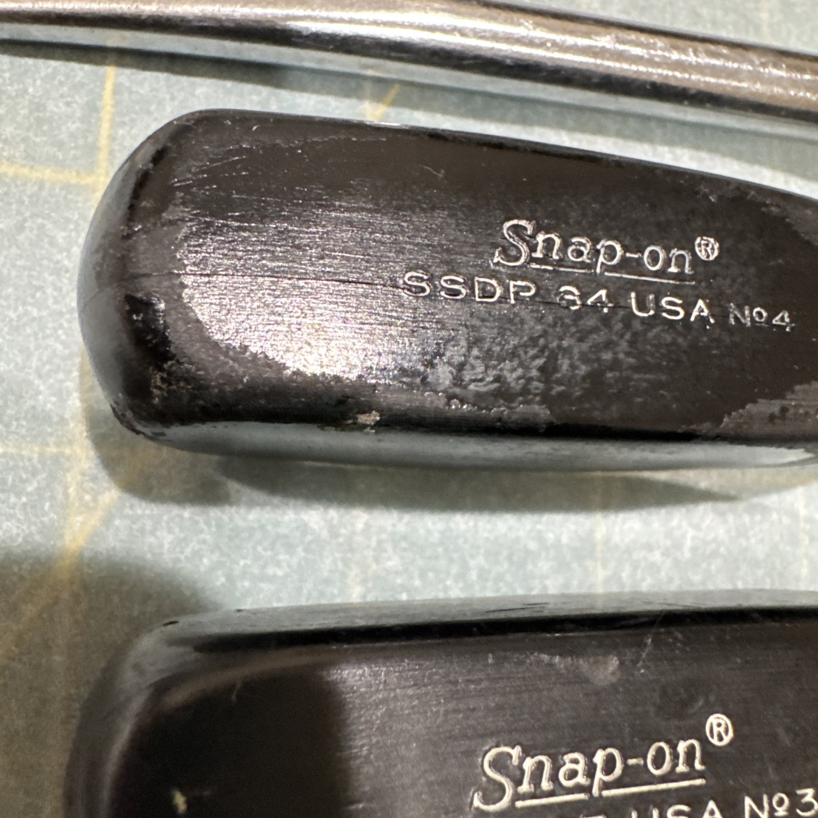 Vintage 6 Lot Snap On Phillips Flat Head Screwdriver Set SSDP SSD Black Handle