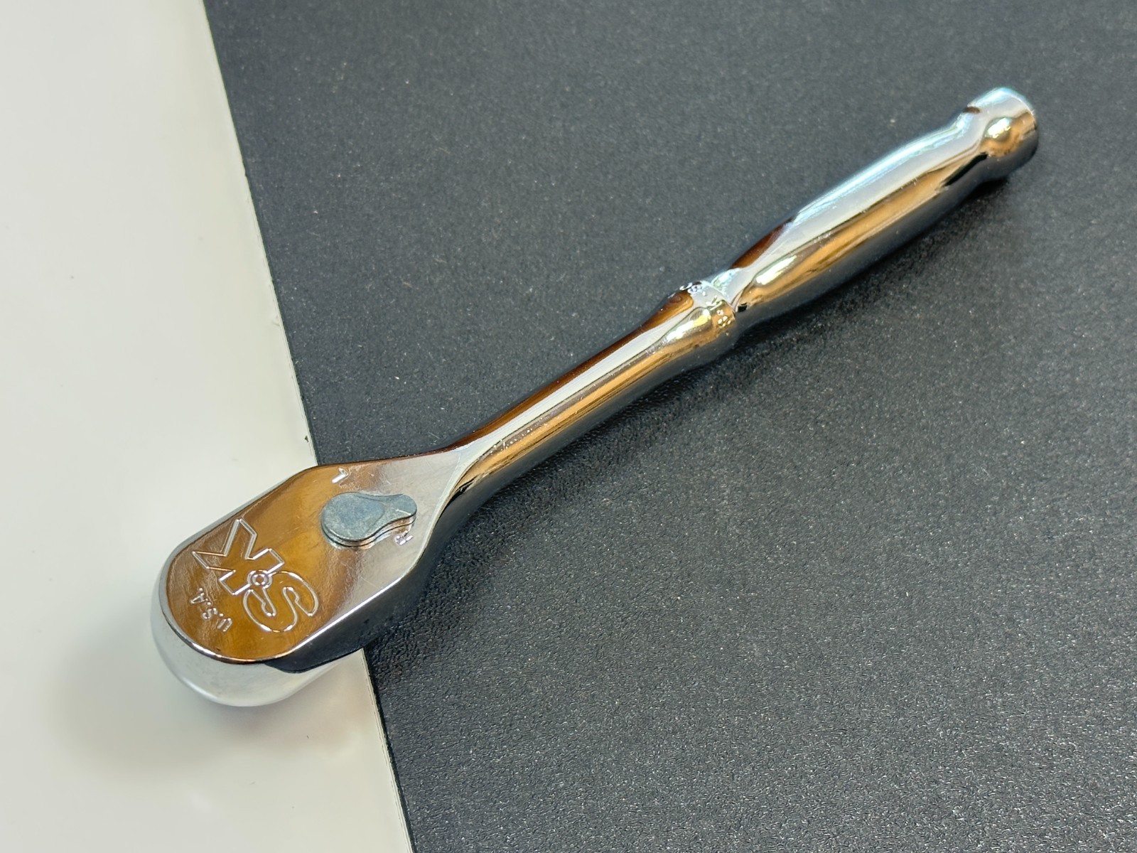 🇺🇸 NEW SK Tools USA 80200 3/8″ Drive LP90 Teardrop Ratchet Polished Chrome NOS