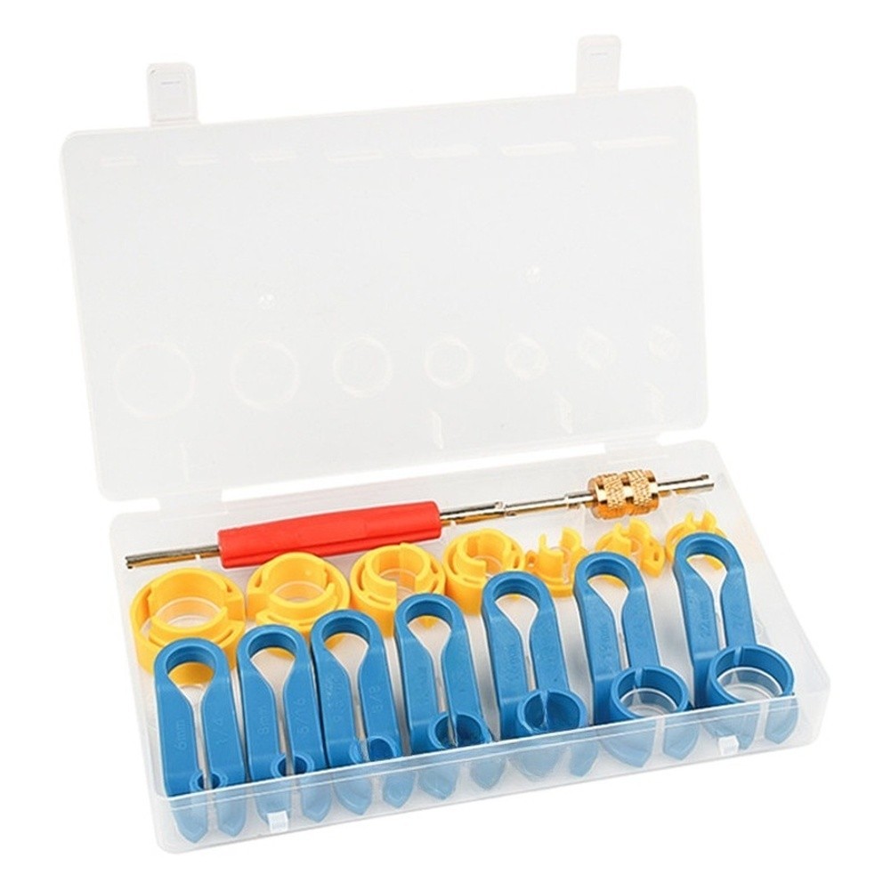 16 Piece Automotive AC Cooling Fuel Line Quick Connector Tool Set Plastic Metal
