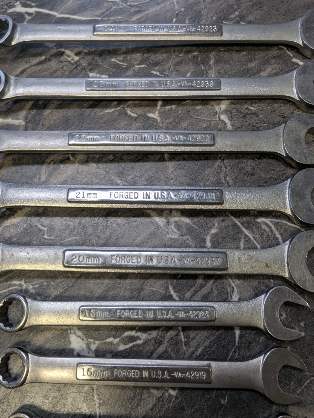 Craftsman Tools USA 11pc VA 9mm-24mm Large Metric (Rare) Combination Wrench Set