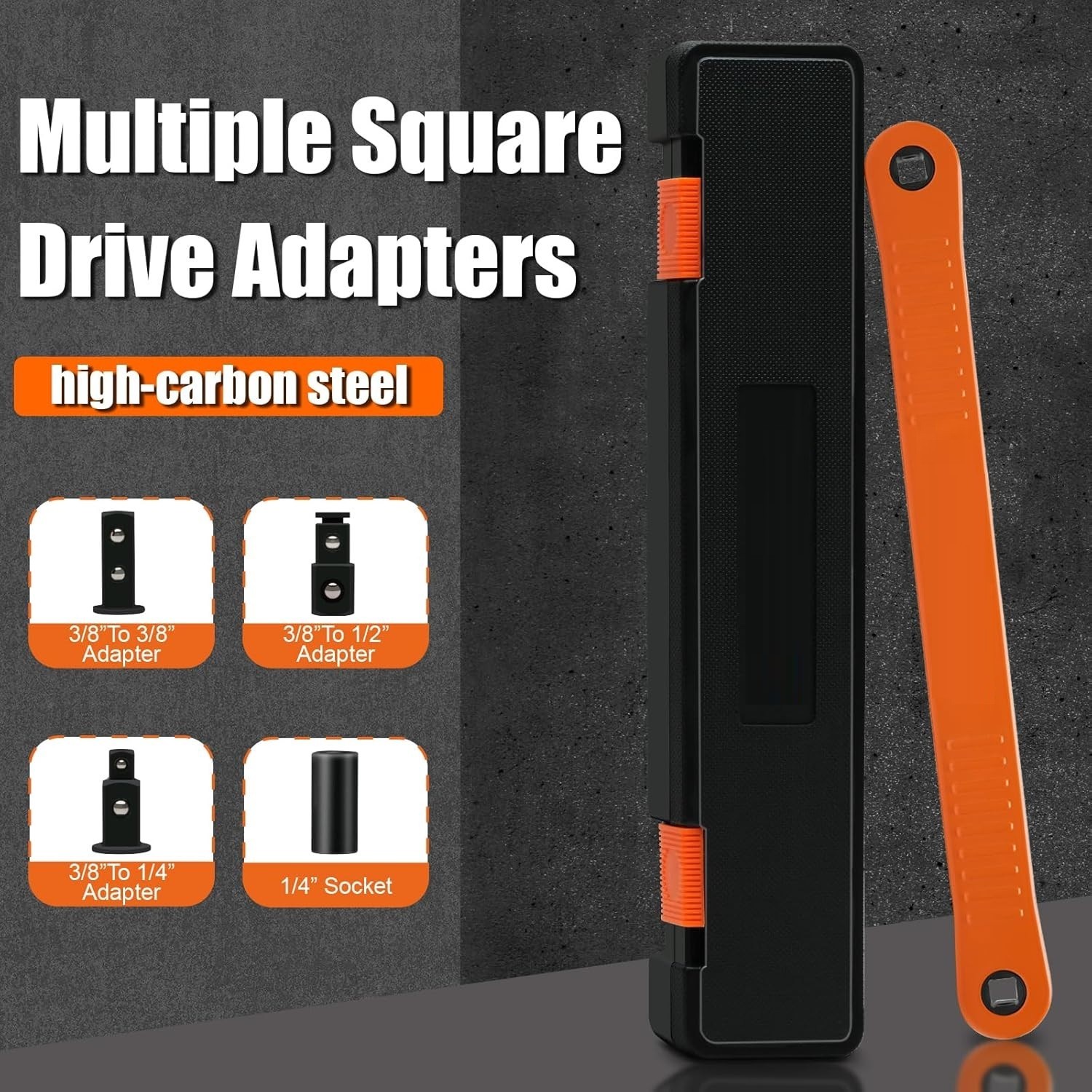 3/8″ Offset Extension Wrench Impact Ready with 1/4 3/8 1/2 Adapters 13.4″