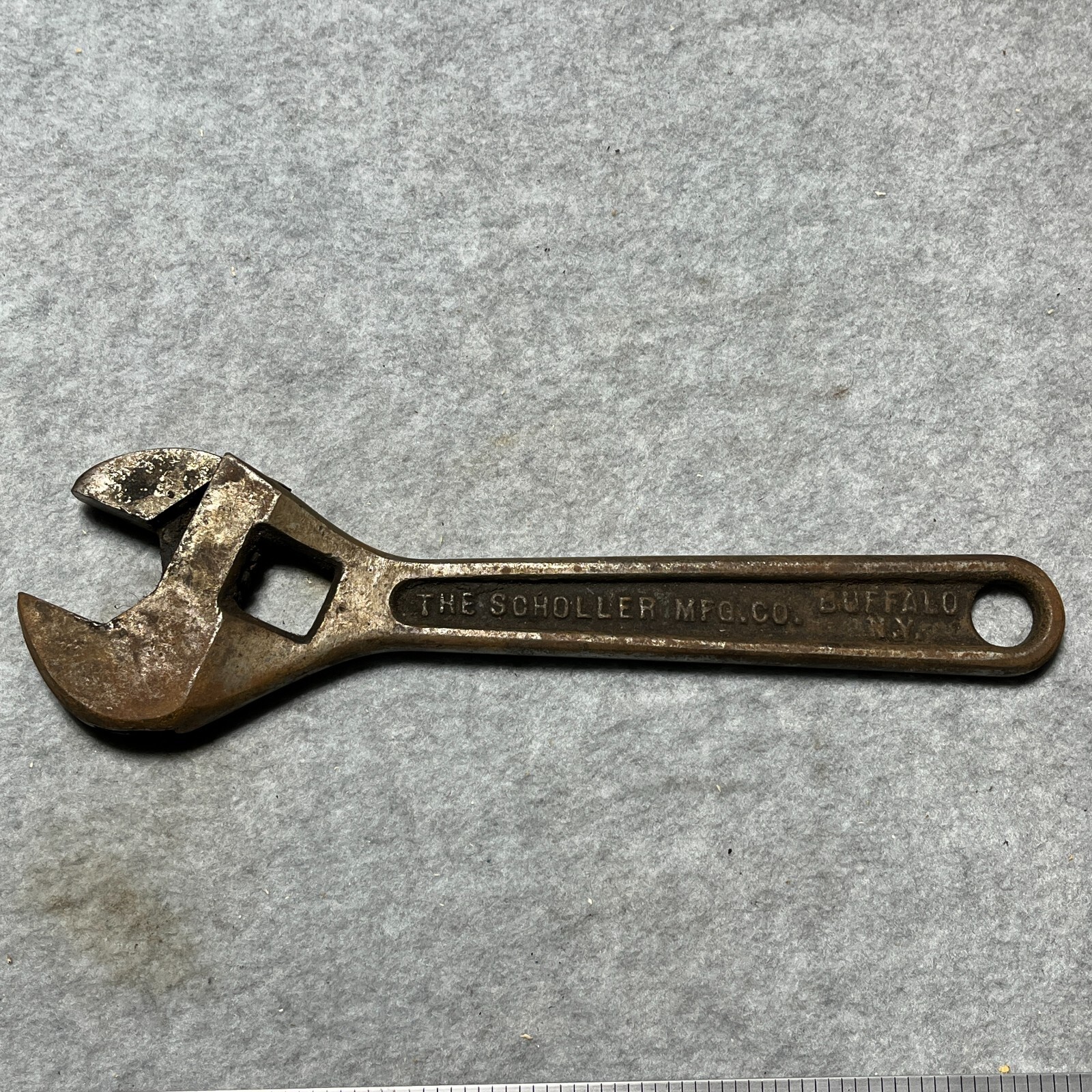 Vintage Scholler Wrench Adjustable Brown 10″ USA Buffalo – For Parts – No Adjust