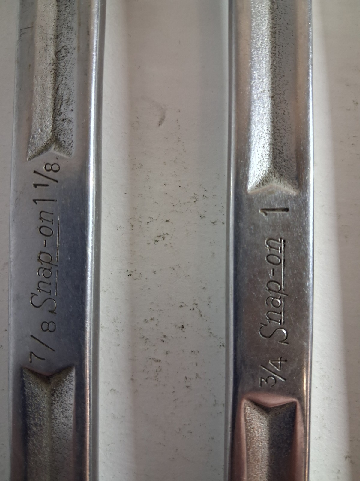 Snap On SAE Flare Nut and Open End Line Wrench Set 7 piece 7/8 9/16 1/2 7/16 3/8