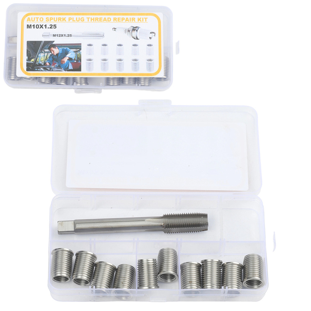 11pcs Thread Hole Repair Kit M10X1.25 Tap for Engine and Generator Spark Repair