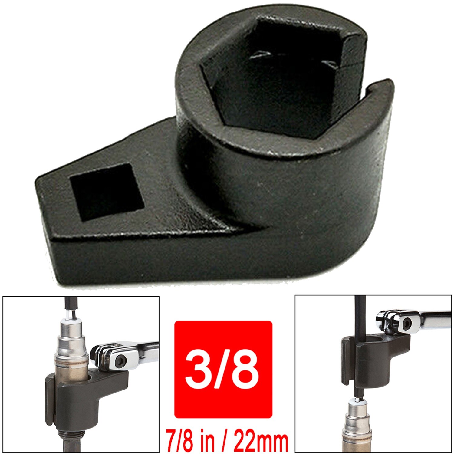 7/8-Inch 22mm Offset Oxygen O2 Sensor Socket Wrench Removal Tool Drive 3/8″
