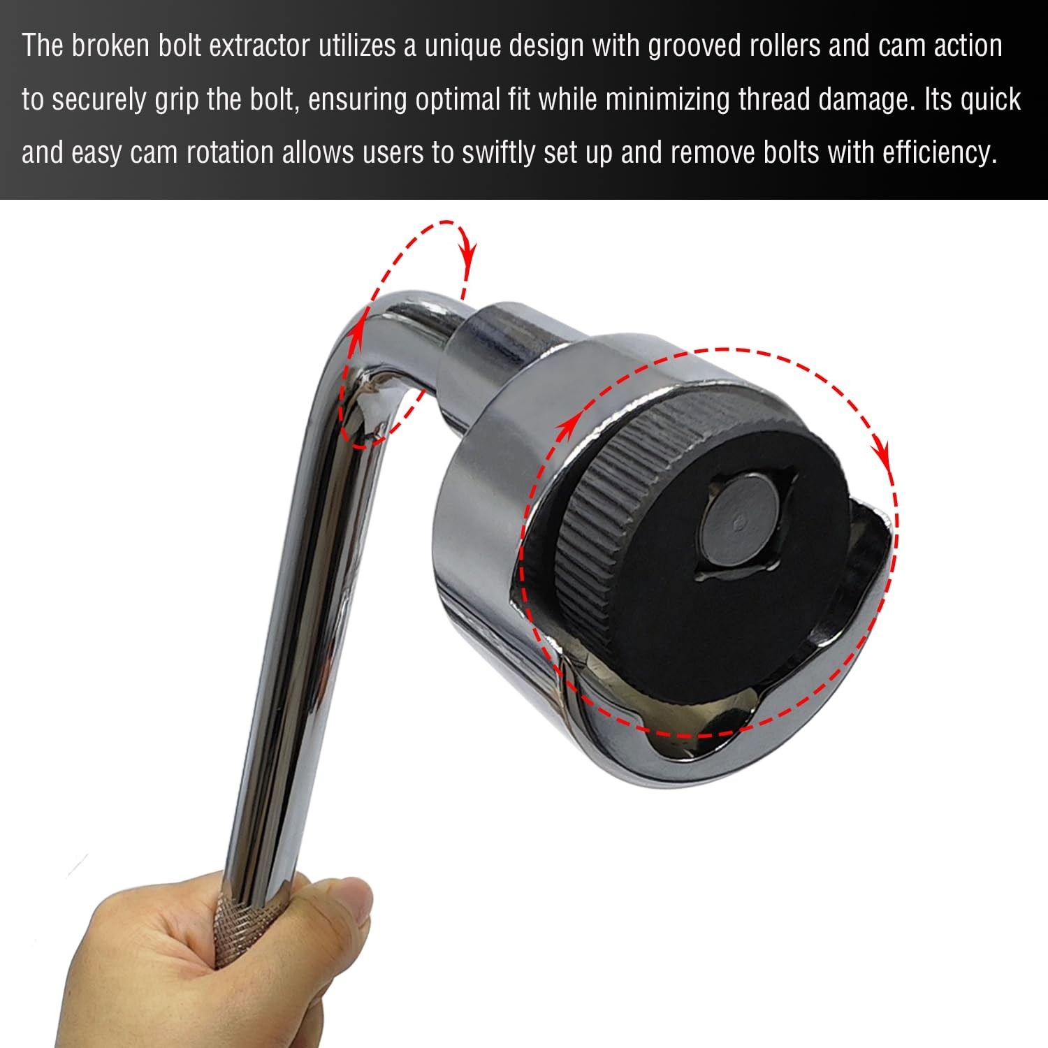 Stud Extractor Tool 1/4″-3/4″ 6-19mm Broken Bolt Remover Knurled Roller