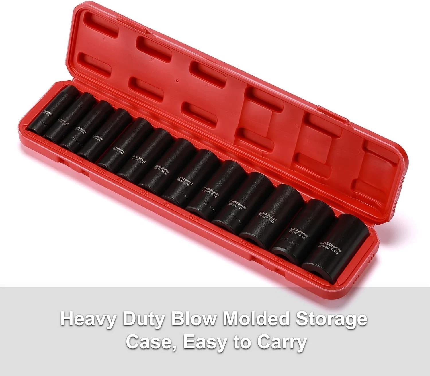 High-Visibility 13-Piece Impact Socket Set with Chrome Moly Steel Construction