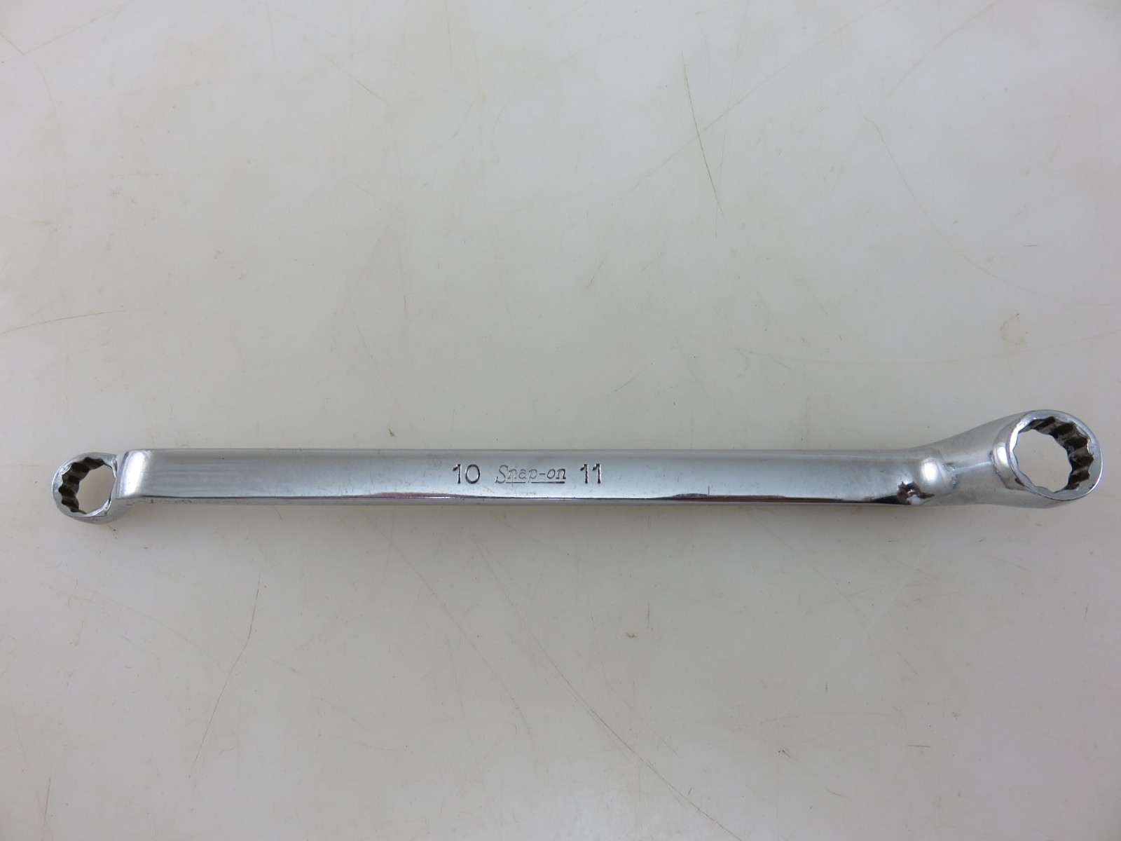 Snap-On XOM1011 METRIC 60° Offset Box End Wrench 10mm x 11mm Vintage Made In USA