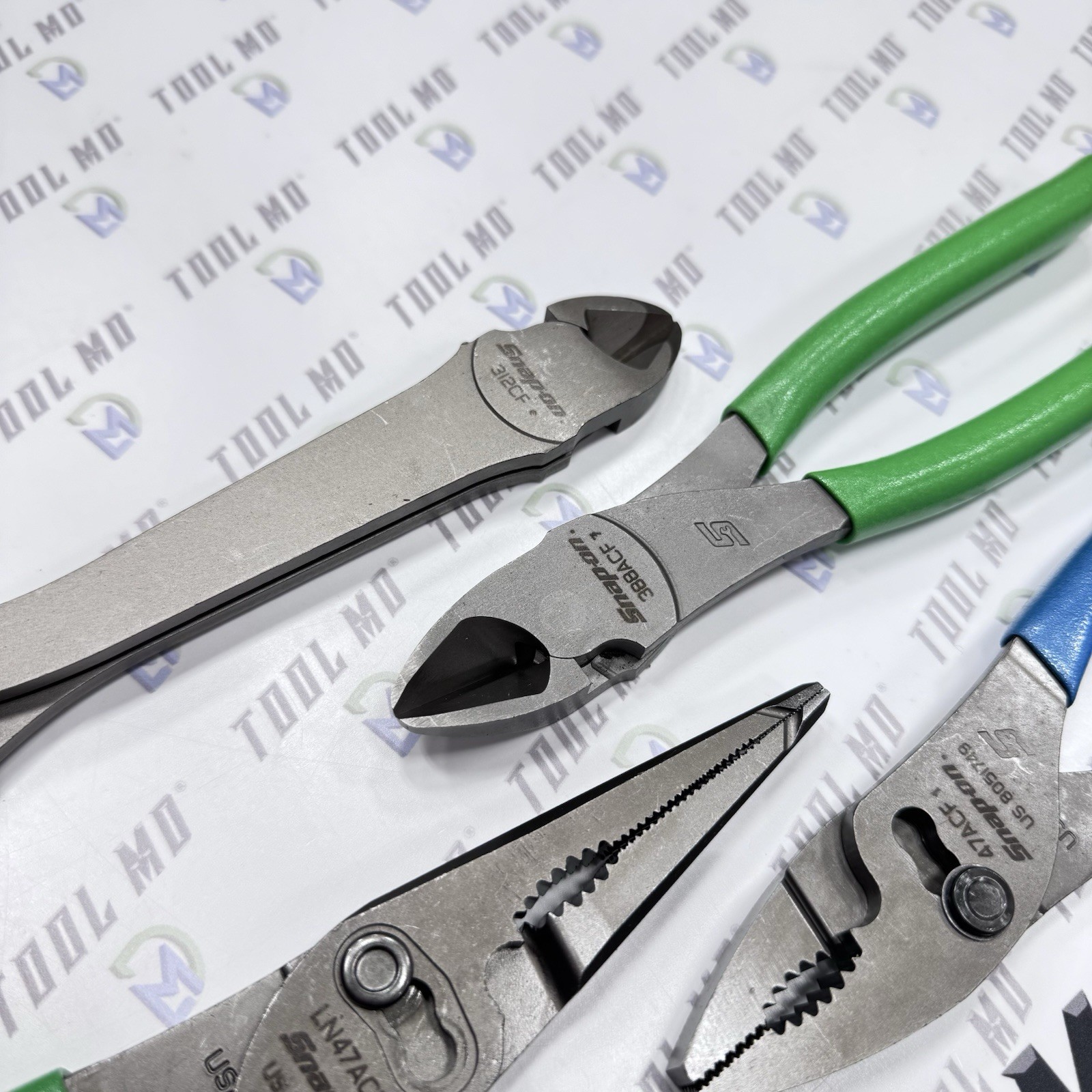 Snap-on Tools USA NEW 4pc PEARL BLUE & GREEN Plier Set w/ To-Go Bag 312CF 47ACF
