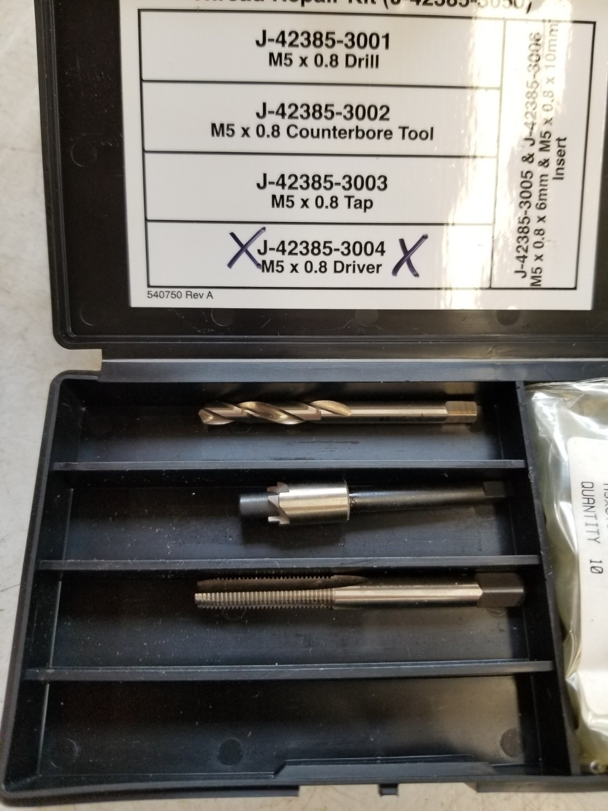 Kent-Moore KM GM J-42385-3050 Timesert M5X.0.8 Thread Repair Kit + Inserts