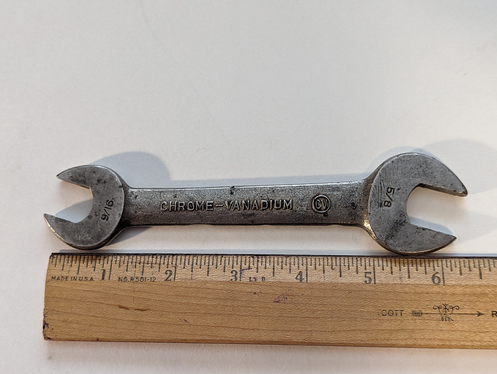 Vintage Bonney open end Wrench 9/16” 5/8” # 1727 Chrome Vanadium USA