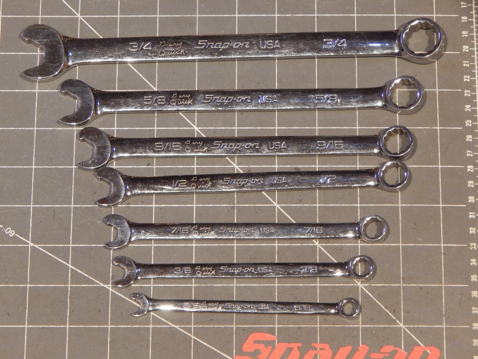 Snap On 7Pc SAE Speed Combination Wrench Set 5/16″ 3/4″ 12Pt SRX NO 11/16