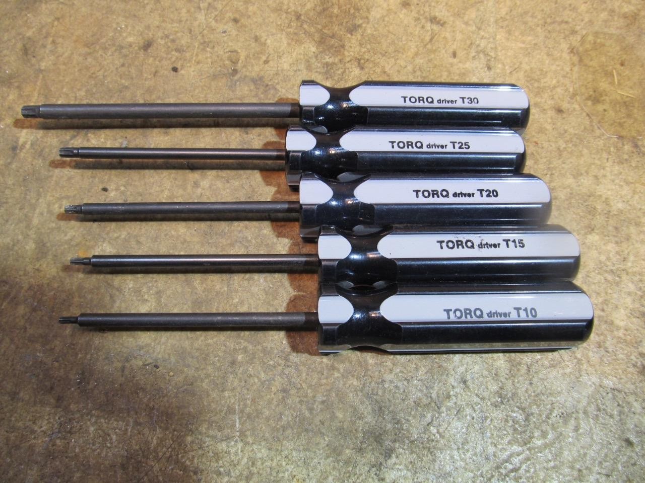 Torq Set of Torx Screwdrivers T10 T15 T20 T25 T30