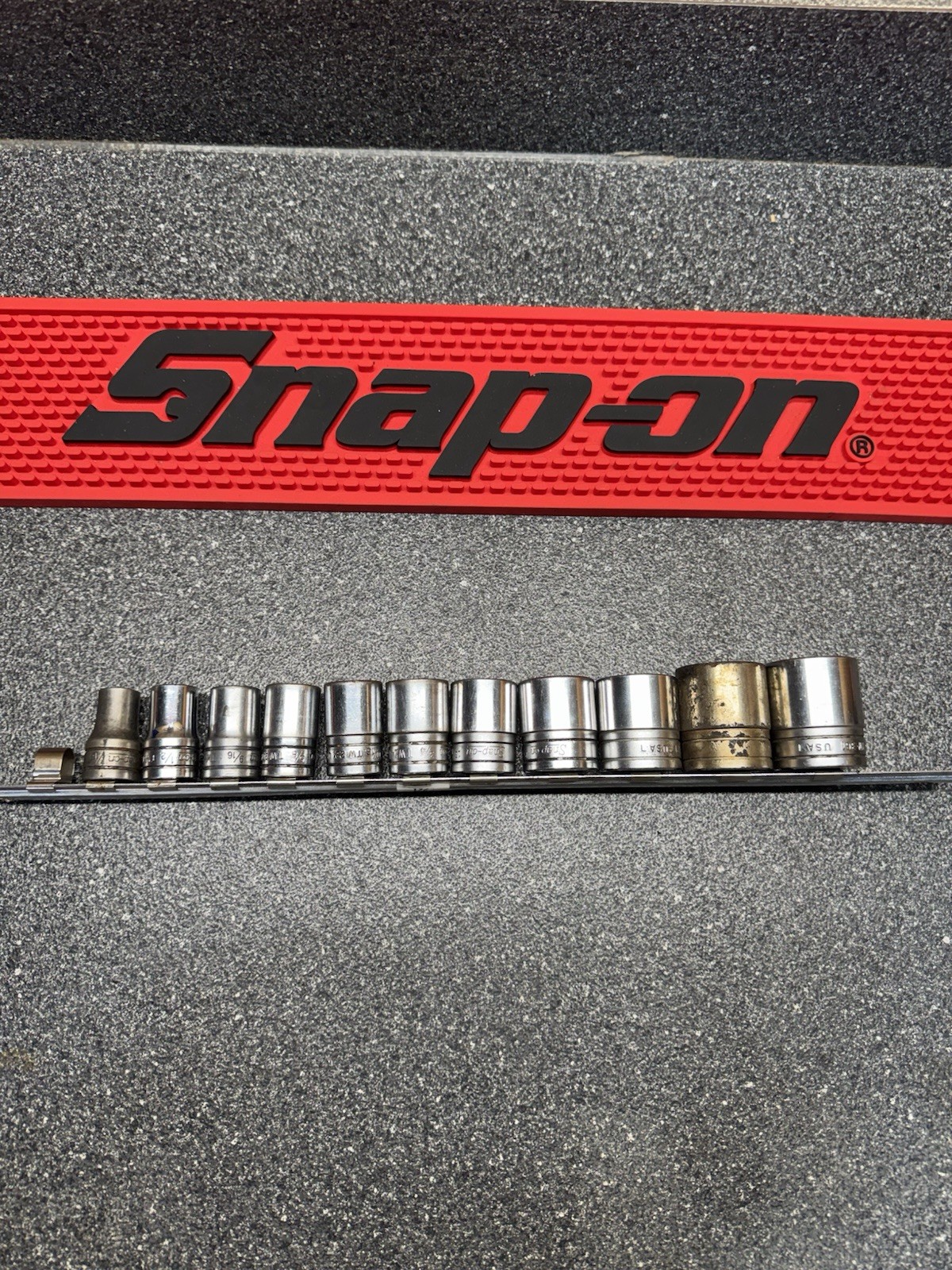 Snap-on 1/2″ Drive 12pc 6pt SAE Shallow Socket Set 7/16″ to 1-1/8″ TW Series
