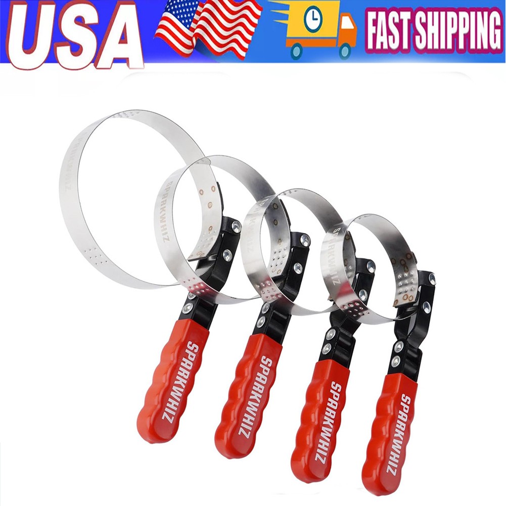 4 Swivel Oil Filter Wrench 2-3/4″ – 5-1/4″ Oil Filter Strap Wrench Band 4 Size