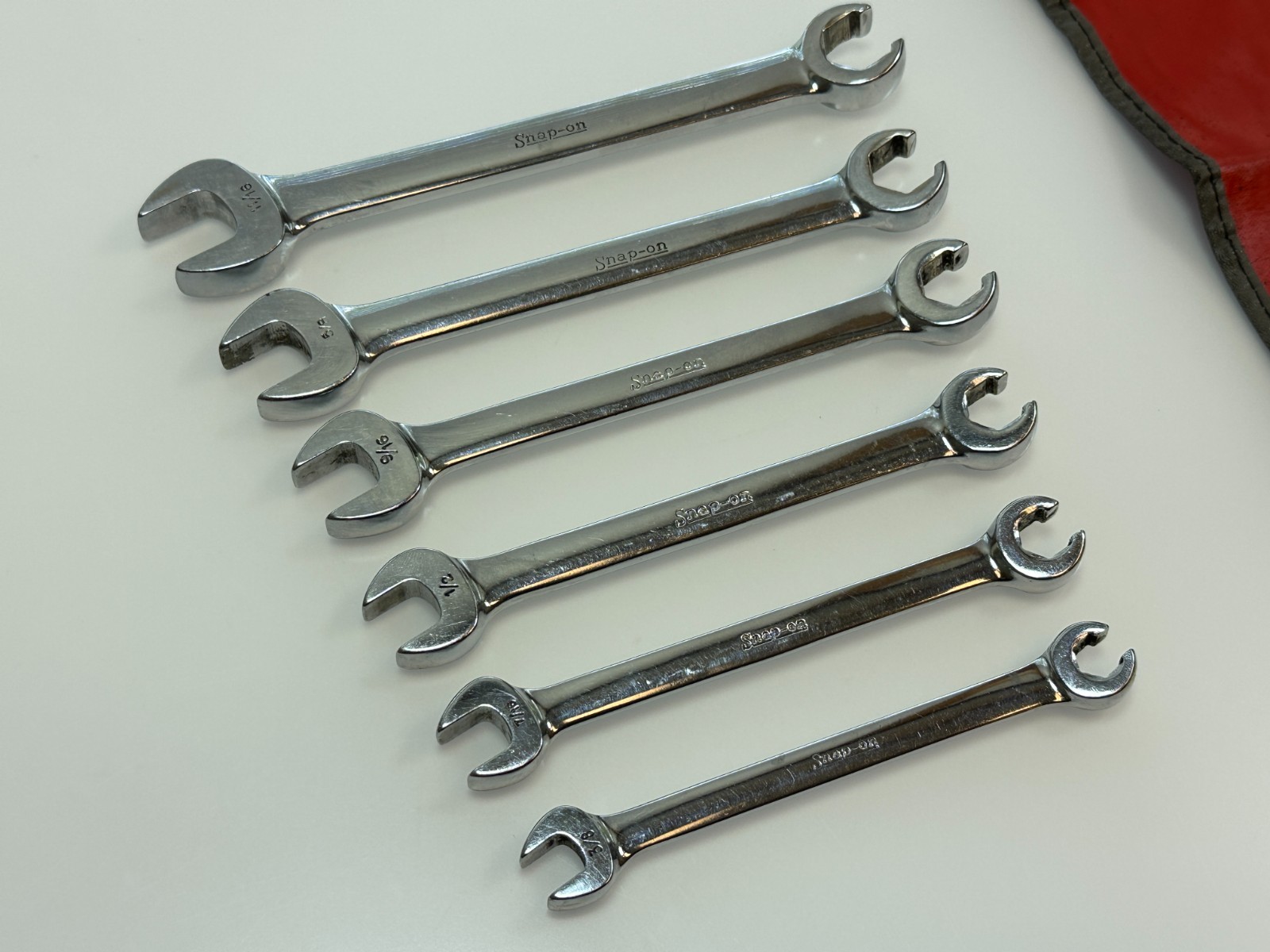 Snap-on Tools USA 6pc SAE 3/8-11/16” Open-End/Flare Nut Wrench Set, C50B RXS605
