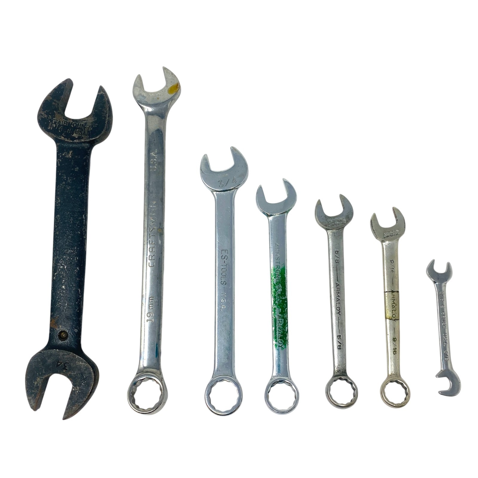 Armstrong Armaloy, Craftsman & Fairmount USA Combination Wrench Lot – 7 pcs Set