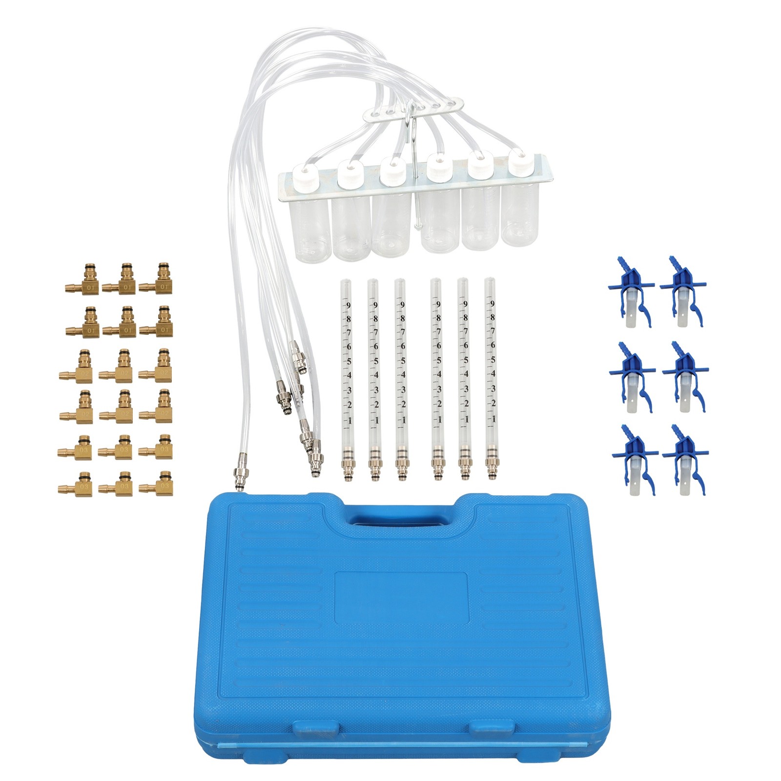New Diesel Injector Flow Meter Test Kit Common Rail Adaptor Fuel Tester Set