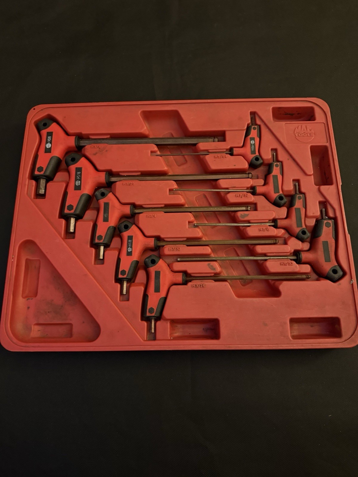 Mac 9 Piece SAE BI-MATERIAL T-HANDLE BALL-END HEX KEY SET – SHKTB9PT