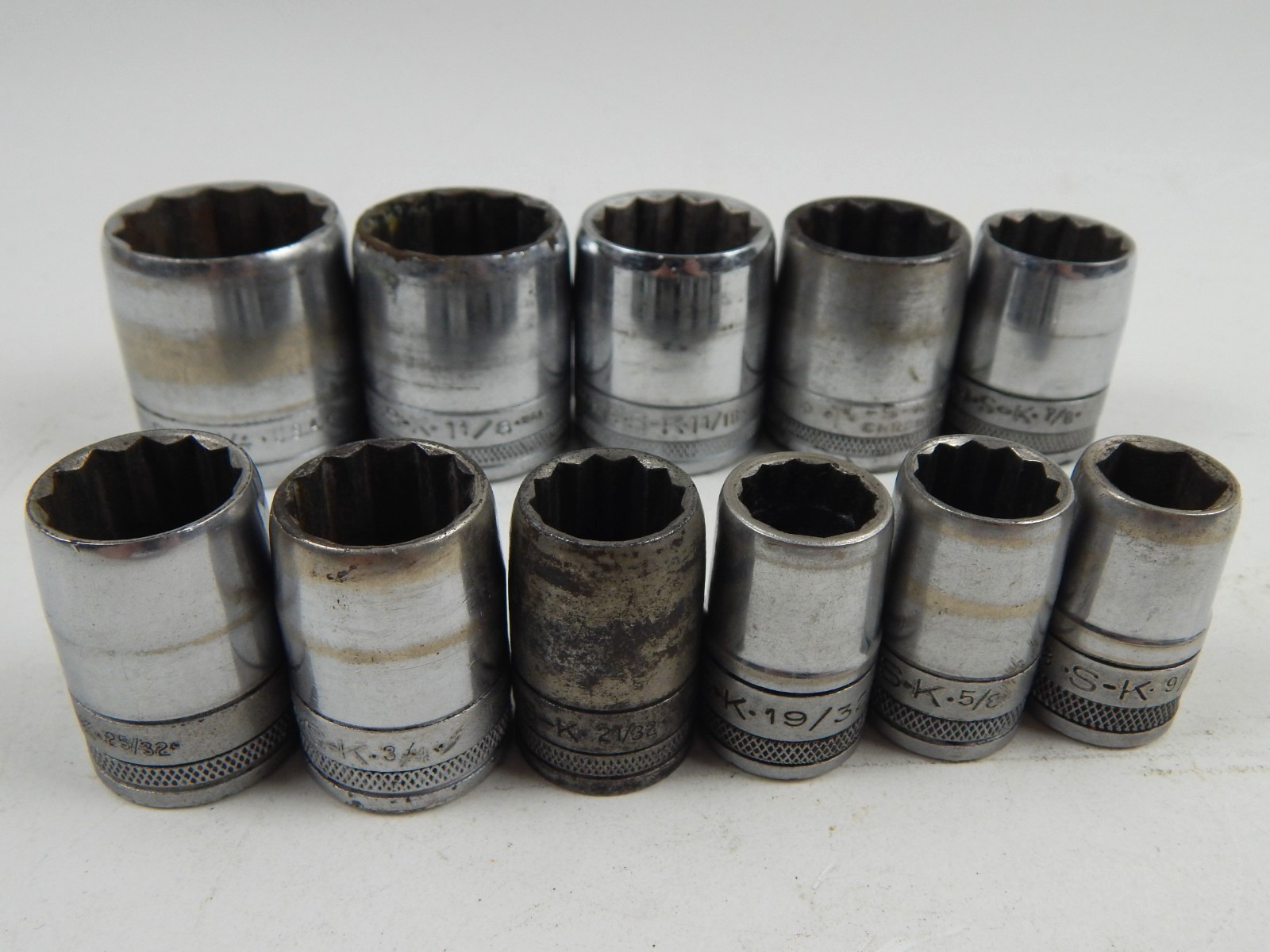 SK Tools Knurled 1/2″ Drive 12pc Shallow Chrome Socket Set 9/16″ to 1-1/4″