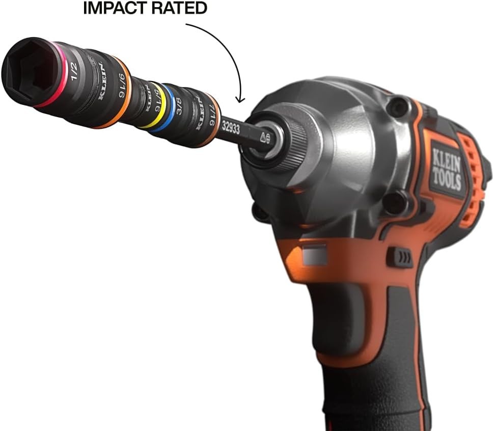 Klein Tools 32914HD 14-in-1 Impact Rated Flip Socket Set, SAE and Metric Sizes