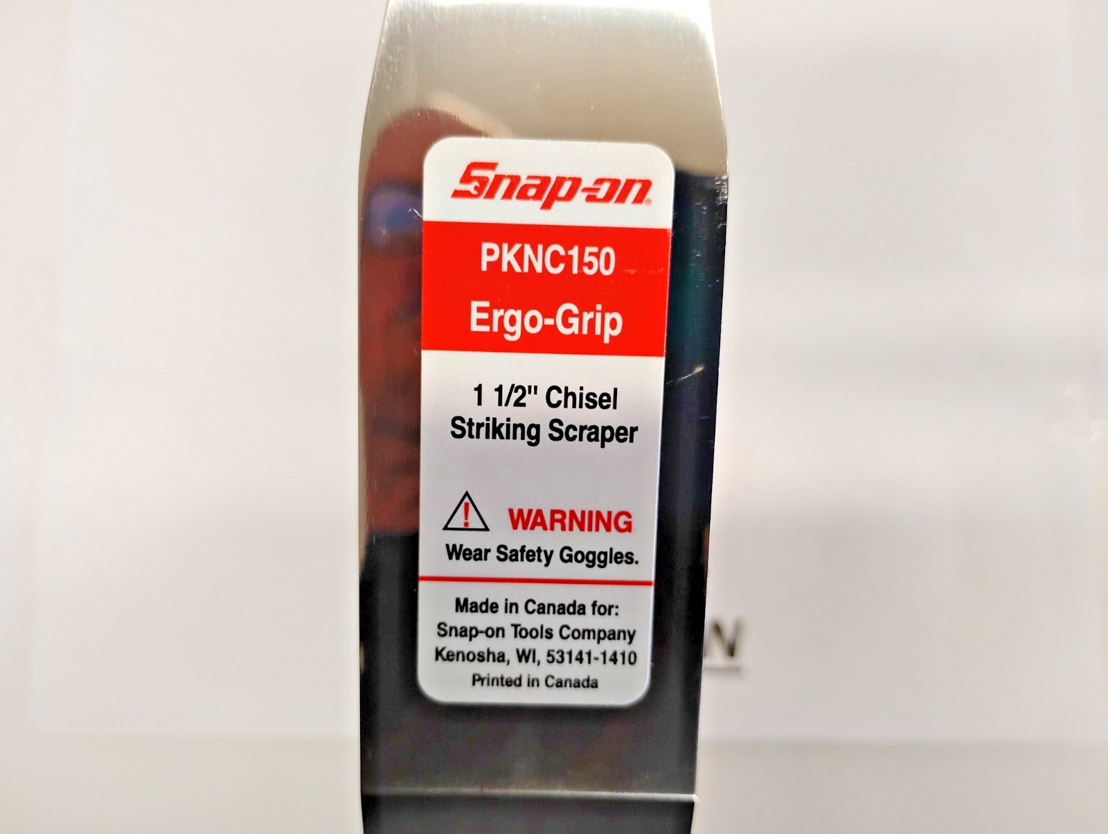 Snap-On Tools NEW SINGLE Bevel Edge Scraper STRIKING Style RED/BLACK PKNC150