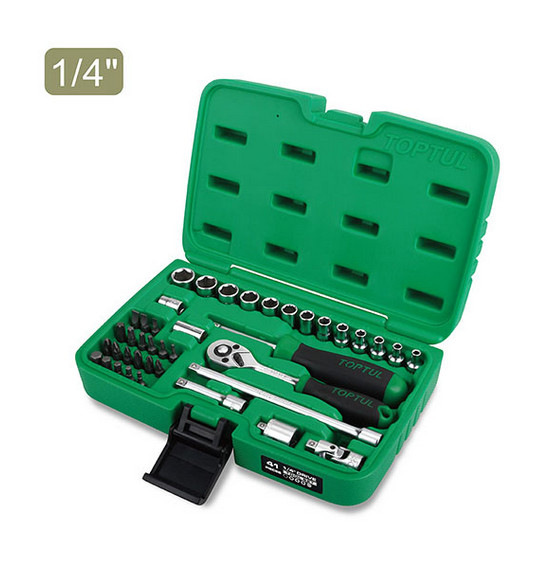 TOPTUL GCAI4102 Socket set Number of tools: 41, Slot, Hexagon, Torx-TR, 1/4Inch